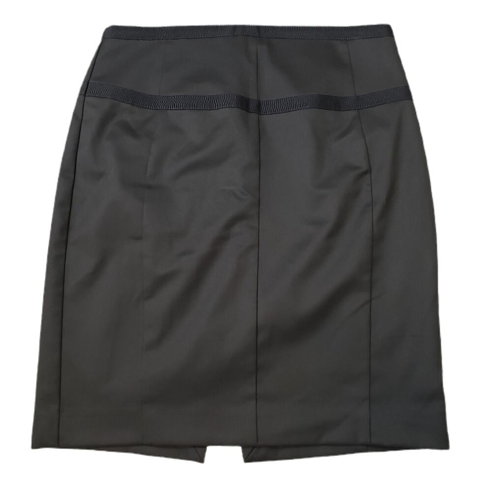 Express Design Black Studio Black‎ Midi Skirt Leopard Lined Slit Size 8
